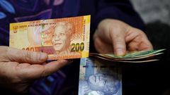 South African  rand notes in a file photo.   REUTERS/Siphiwe Sibeko