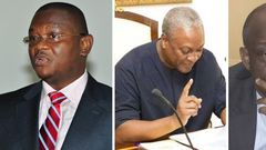 Former NHIA boss Sylvester Mensah, President John Mahama and Finance Minister Seth Terkper