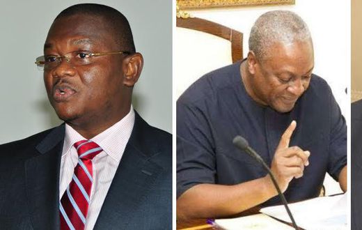 Former NHIA boss Sylvester Mensah, President John Mahama and Finance Minister Seth Terkper