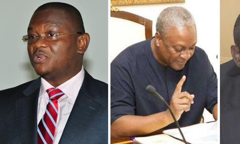 Former NHIA boss Sylvester Mensah, President John Mahama and Finance Minister Seth Terkper