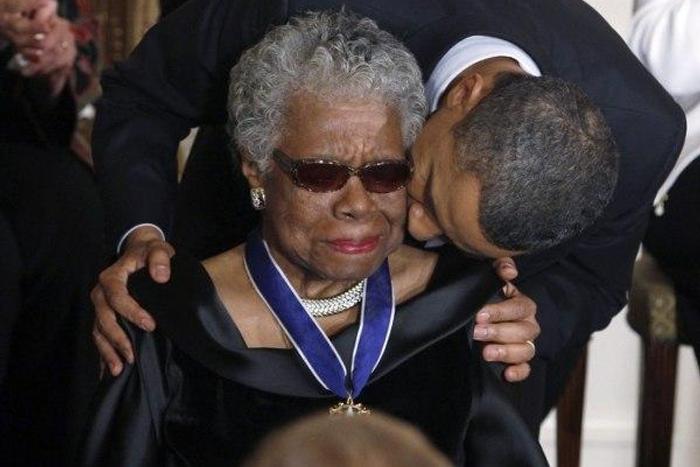 Maya Angelou received National Book Award from Barack Obama in 2013