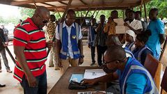 President John Mahama votes in  District Assembly elections at Bole Bamboi