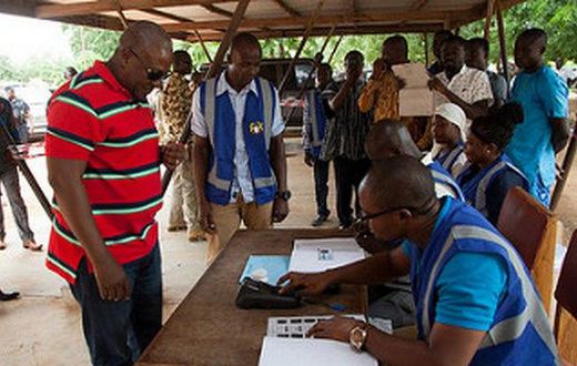 President John Mahama votes in  District Assembly elections at Bole Bamboi