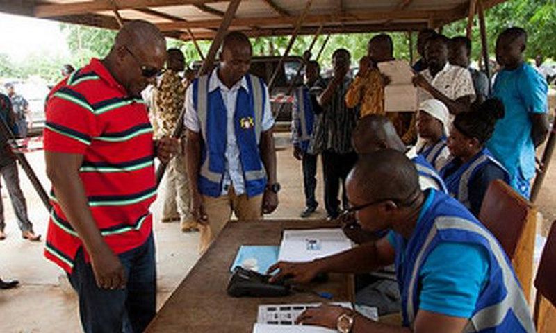 President John Mahama votes in  District Assembly elections at Bole Bamboi