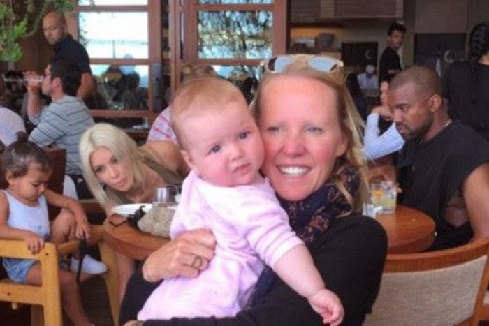 Kim Kardashian and daughter North West photobomb a picture of Alice Bamford