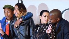 Kim Kardashian, Kanye West, Pharrell Williams and wife, Helen Lasichanh at 2015 CFDA Fashion Awards