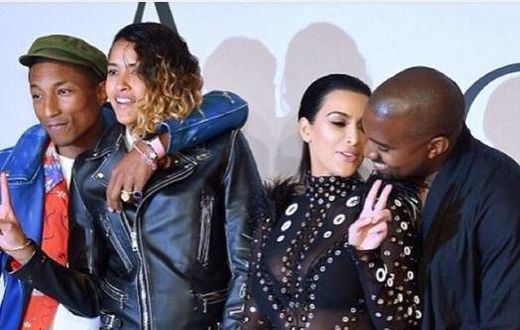 Kim Kardashian, Kanye West, Pharrell Williams and wife, Helen Lasichanh at 2015 CFDA Fashion Awards