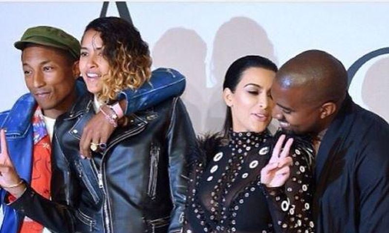 Kim Kardashian, Kanye West, Pharrell Williams and wife, Helen Lasichanh at 2015 CFDA Fashion Awards