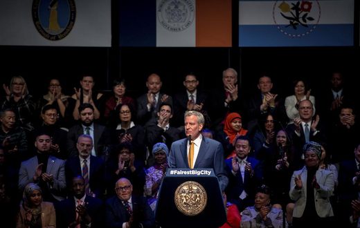 Mayor de Blasio Says Wealth Is 'in the Wrong Hands,' and He Pledges to Redistribute It