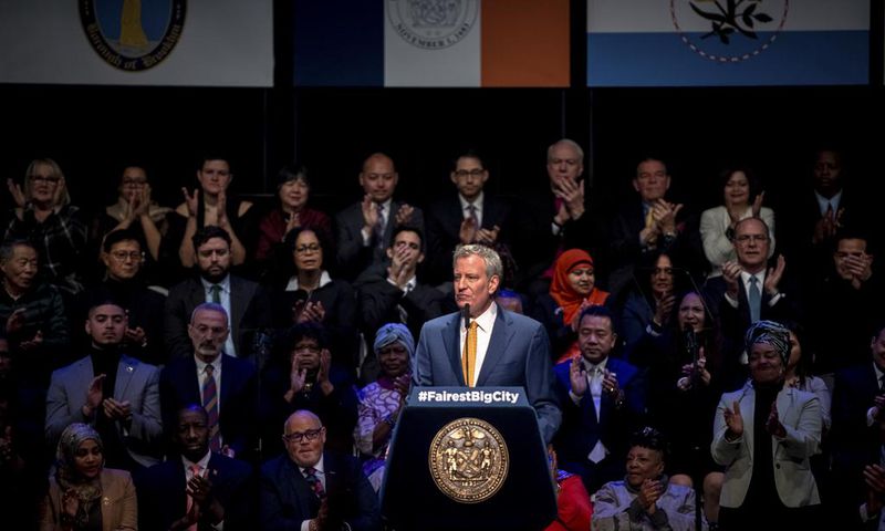 Mayor de Blasio Says Wealth Is 'in the Wrong Hands,' and He Pledges to Redistribute It