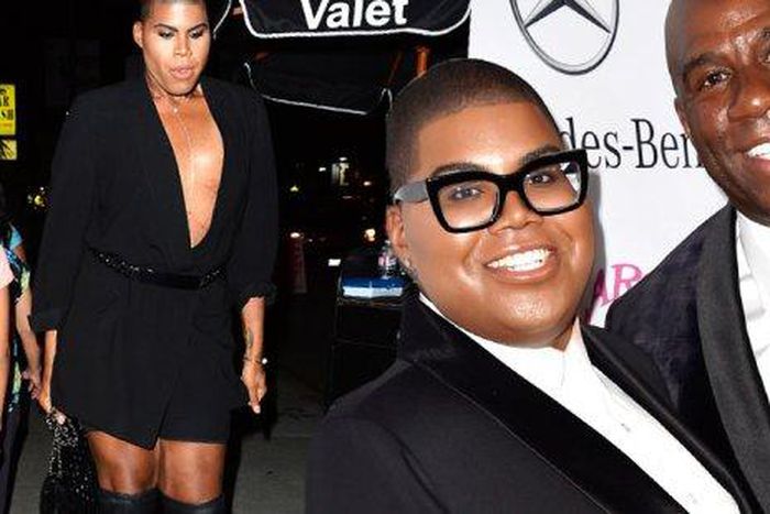EJ Johnson strolls in a dress in TinselTown