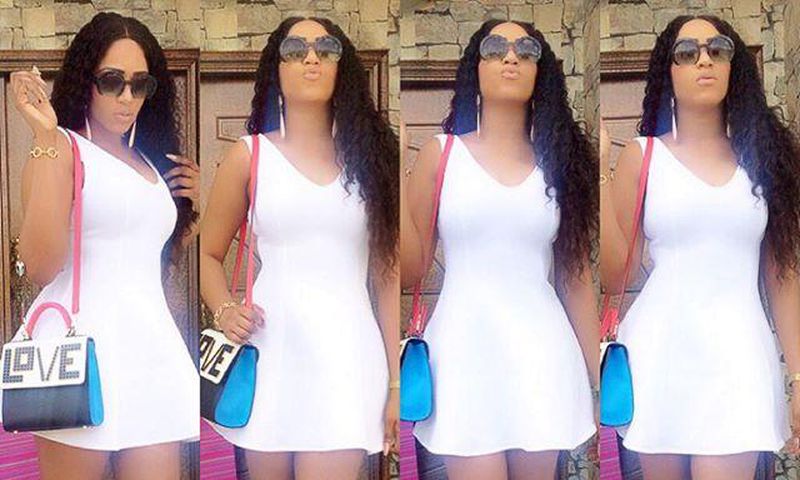 Rukky Sanda rocking a white short dress