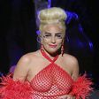 Lady Gaga in racy red gown