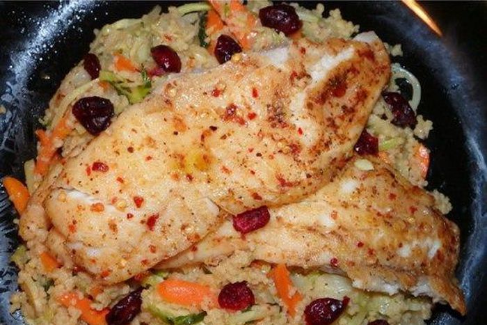 Grilled Tilapia Fillets with Vegetable Couscous