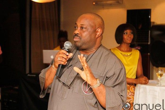Dele Momodu speaking at a media lunch recently