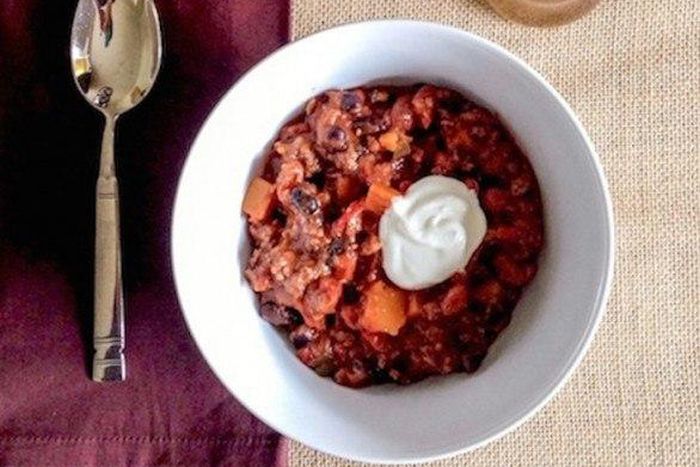 Beef and butternut squash chilli