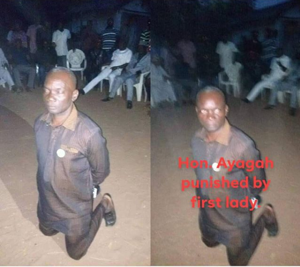 Local Chairman kneels down as punishment for mistakenly shouting opposition party’s name at rally