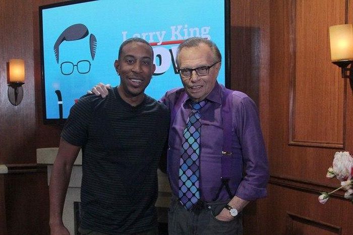 Ludacris and Larry King on the set of Larry King Now