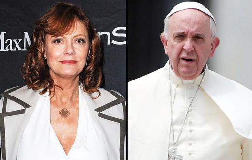 Susan Sarandon and Pope Francis