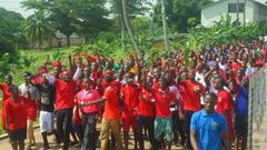 Teacher trainees on strike