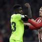 Barcelona's French defender Samuel Umtiti is back in training