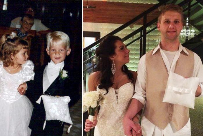 Flower girl and ring bearer now husband and wife