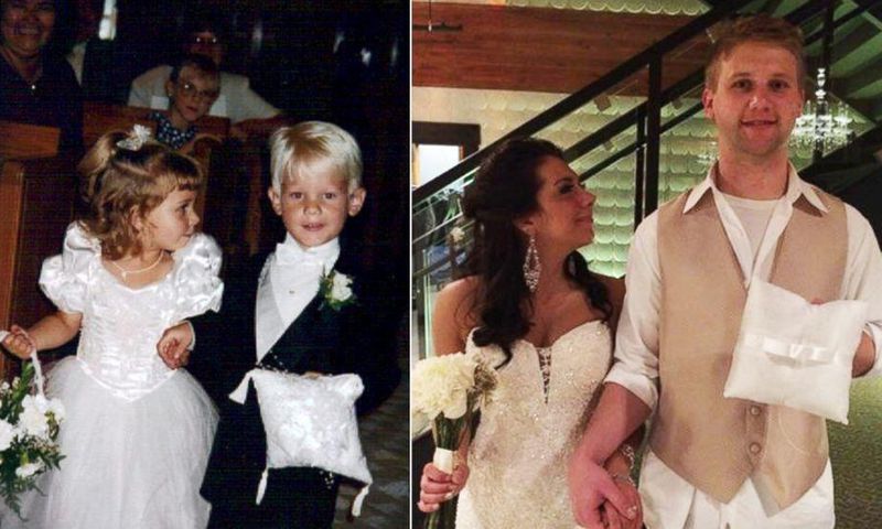 Flower girl and ring bearer now husband and wife
