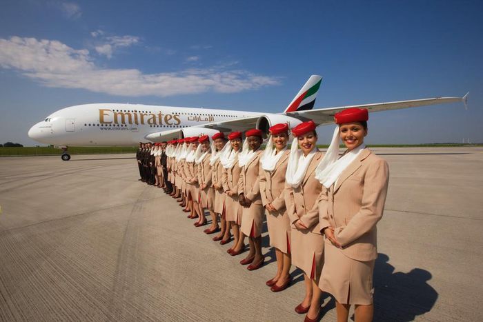Emirates hostesses.
