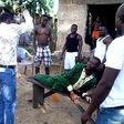 Man being caned for a crime