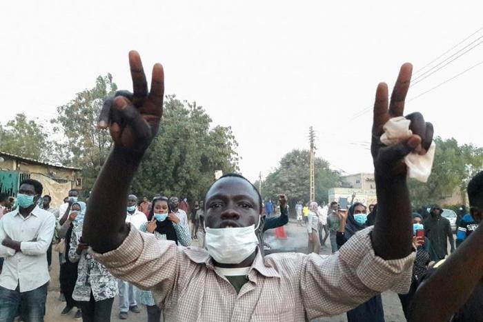 Sudanese protesters take part in an anti-government demonstration in the capital Khartoum's twin city of Omdurman on January 29, 2019