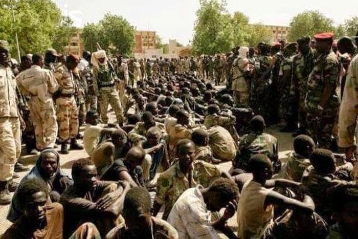Boko Haram members captured by Chadian soldiers in Gamboru, Borno State
