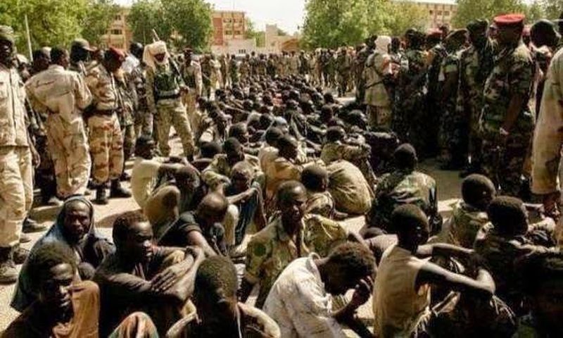 Boko Haram members captured by Chadian soldiers in Gamboru, Borno State