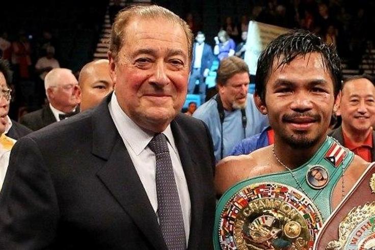 Bob Arum and Manny Pacquiao after a fight