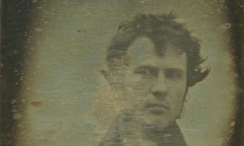 The first “selfie” in history taken by Robert Cornelius, a Philadelphia Chemist, in 1839