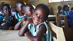 Young female students in a school