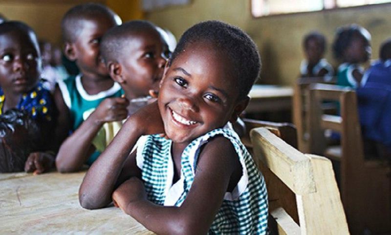 Young female students in a school