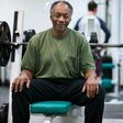 Senior man in exercise room