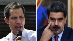 Venezuela's National Assembly head Juan Guaido (L) has declared himself acting president, replacing Nicolas Maduro, in a move not recognized by the latter