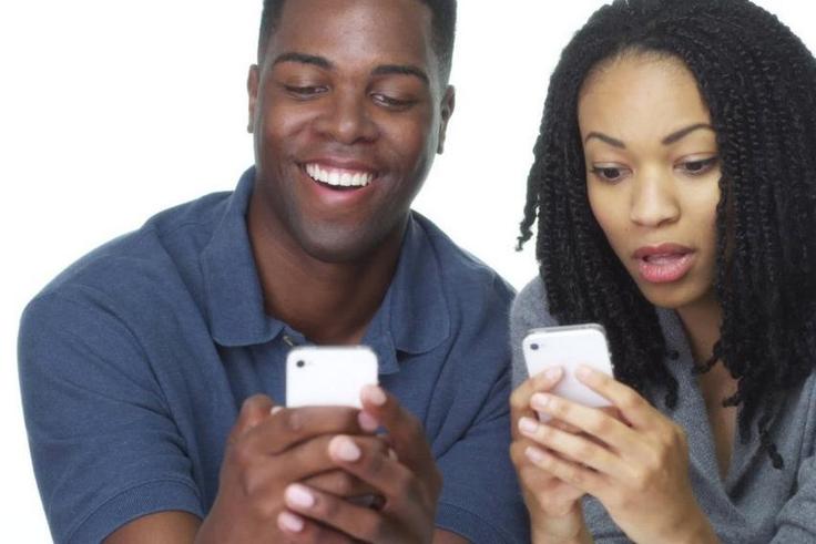Couple with phones