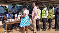 Special voters queued to cast their ballots