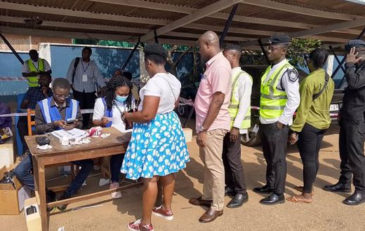 Special voters queued to cast their ballots