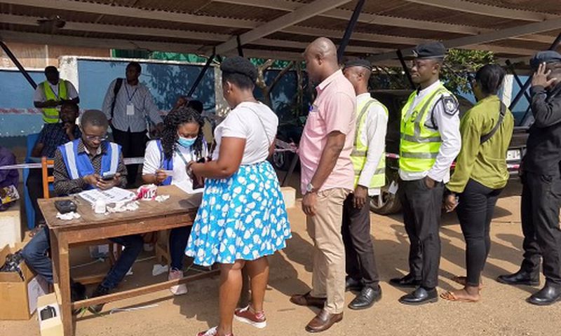 Special voters queued to cast their ballots