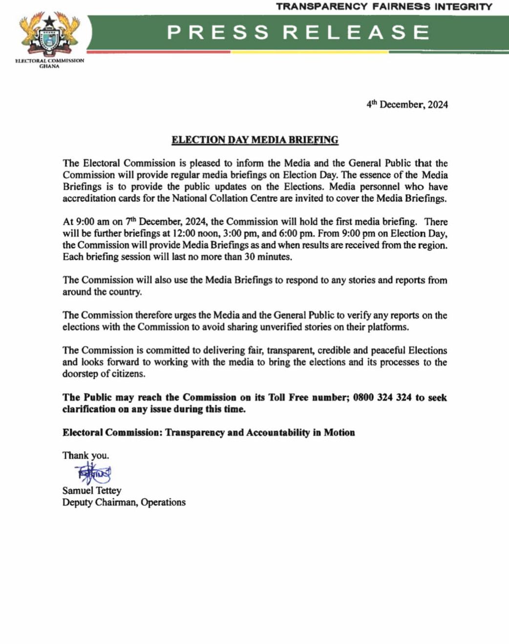 Election 2024: EC announces media briefing schedule for December 7