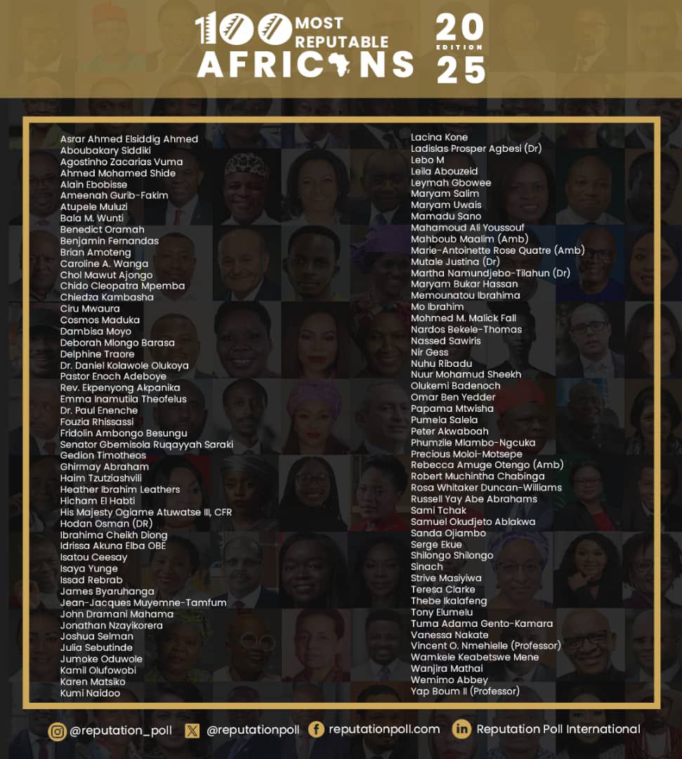 John Mahama, Rosa Duncan-Williams make 2025 100 most reputable Africans list