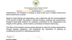 Akufo-Addo rejects Professor Asare’s ‘frivolous’ petition to remove Chief Justice