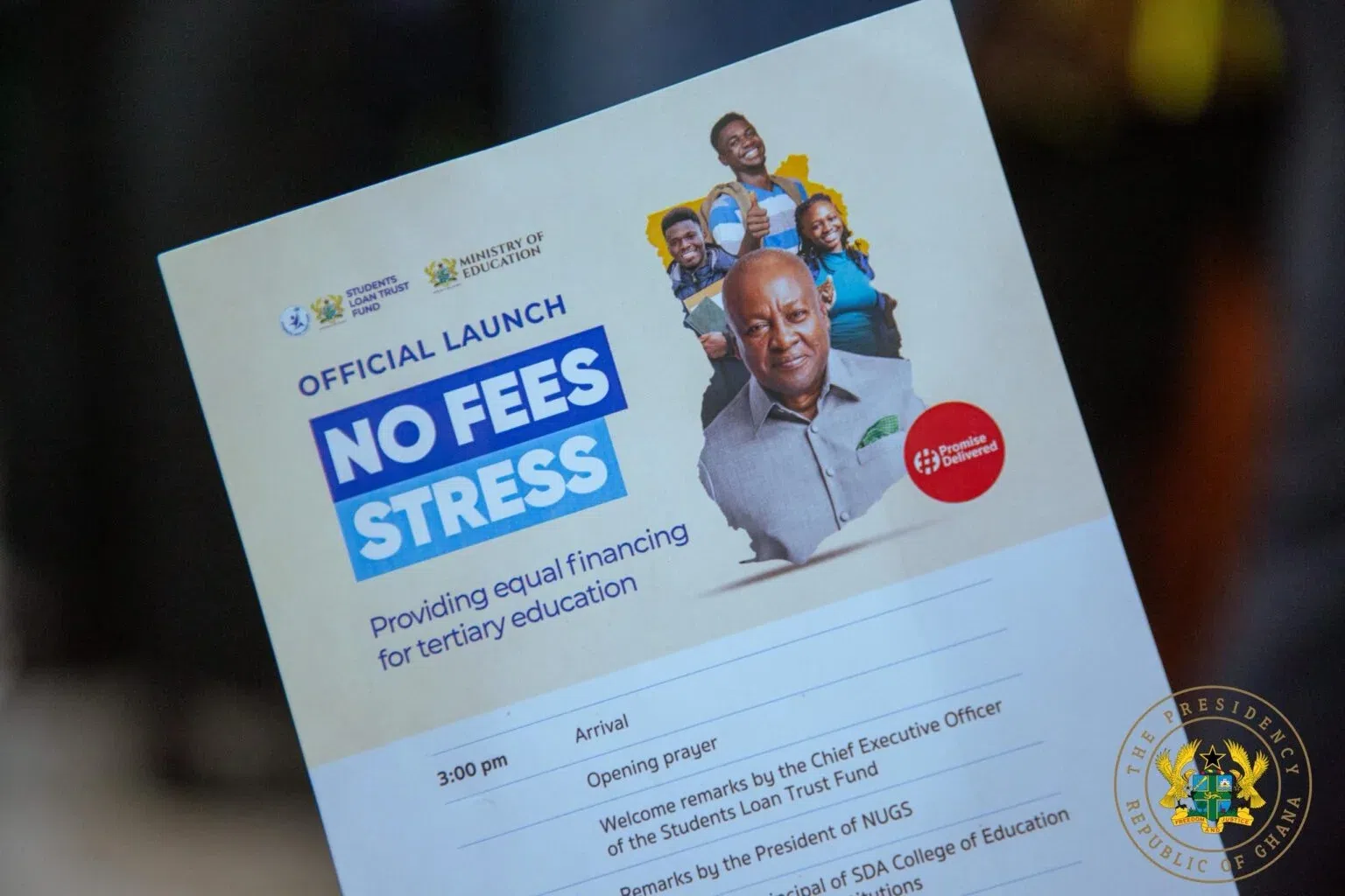 Mahama pays fees for 15,000 tertiary students under 'No Fees, No Stress' policy