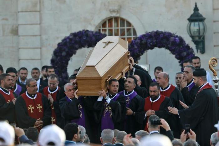 Hundreds of mourners took part in the funeral of Lebanon's former Maronite patriarch Nasrallah Boutros Sfeir