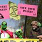 Protesters near London's Marble Arch on Monday