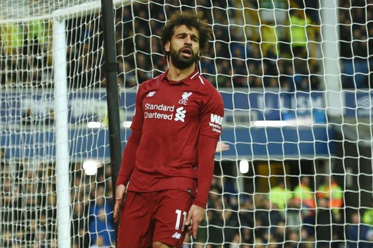 Mohamed Salah missed two huge chances as Liverpool were held 0-0 at Everton on Sunday