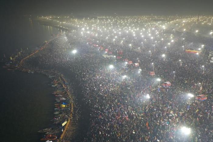 Some 55 million Hindu devotees thronged the confluence of three rivers over Sunday and Monday during the Kumbh Mela festival in Northern India